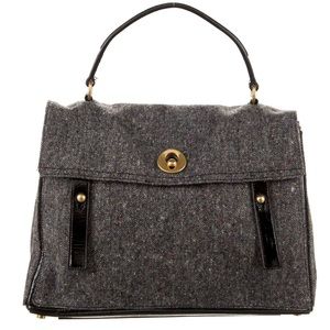 ‼️SOLD‼️ YVES SAINT LAURENT Muse 2 - Gray Wool Tweed Satchel Top Handle Bag
